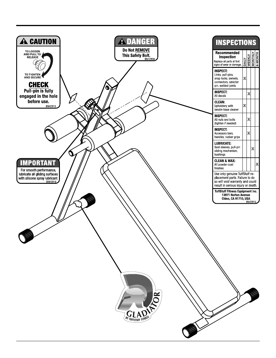 Tuff Stuff EAB-35 Adjustable Abdominal Bench User Manual | Page 3 / 16