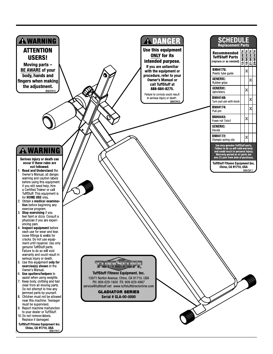 Tuff Stuff EAB-35 Adjustable Abdominal Bench User Manual | Page 4 / 16