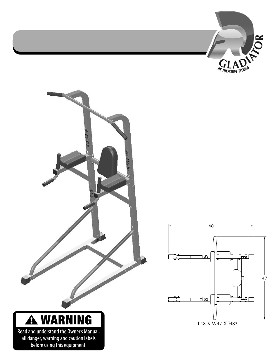 Tuff Stuff ECD-44 Chin/Dip/VKR Combo Stand User Manual | 16 pages