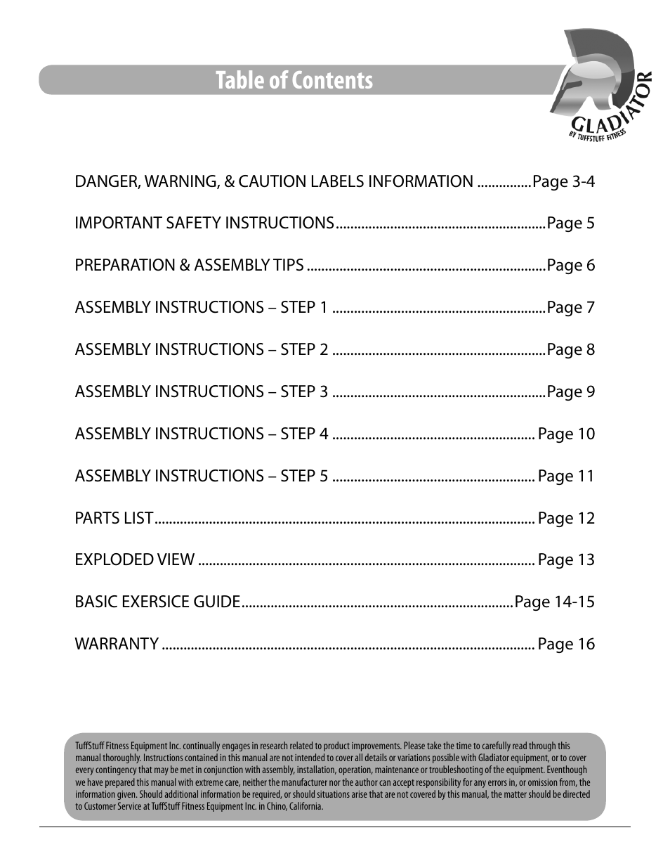 Tuff Stuff ECD-44 Chin/Dip/VKR Combo Stand User Manual | Page 2 / 16