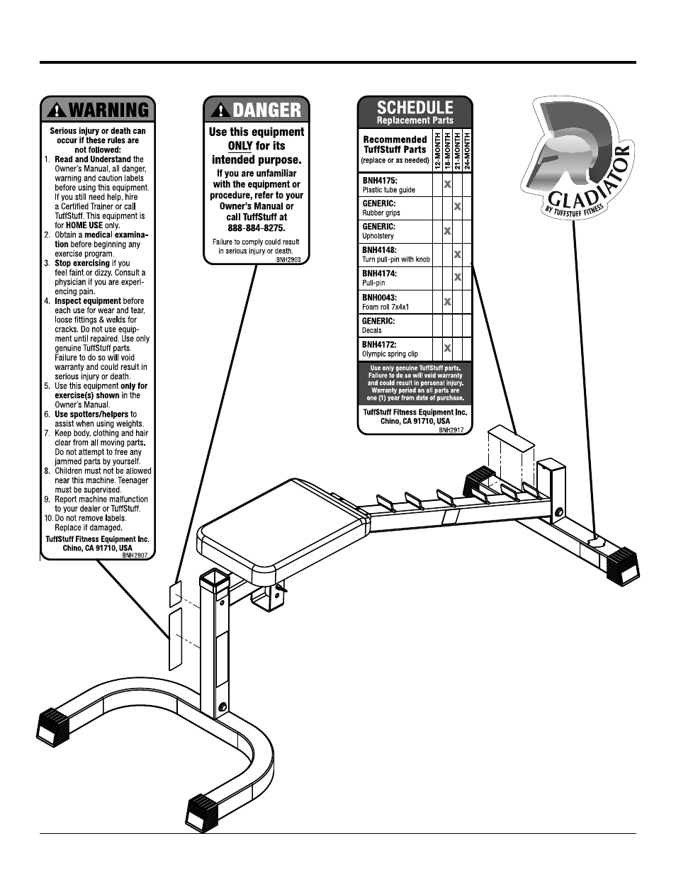 Tuff Stuff EID-42 Multi-Purpose Bench User Manual | Page 3 / 16