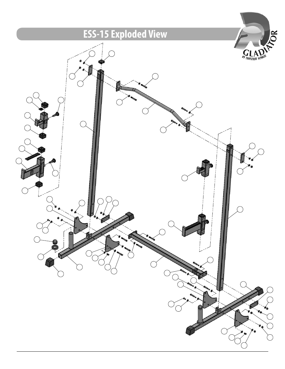 Ess-15 exploded view | Tuff Stuff ESS-15 Multi-Press Rack User Manual | Page 11 / 16