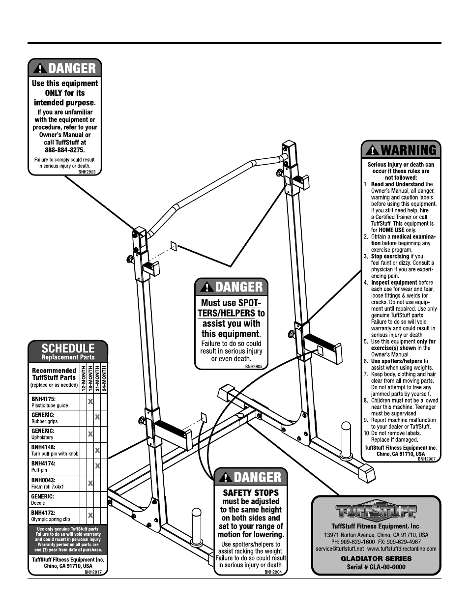 Tuff Stuff ESS-15 Multi-Press Rack User Manual | Page 3 / 16