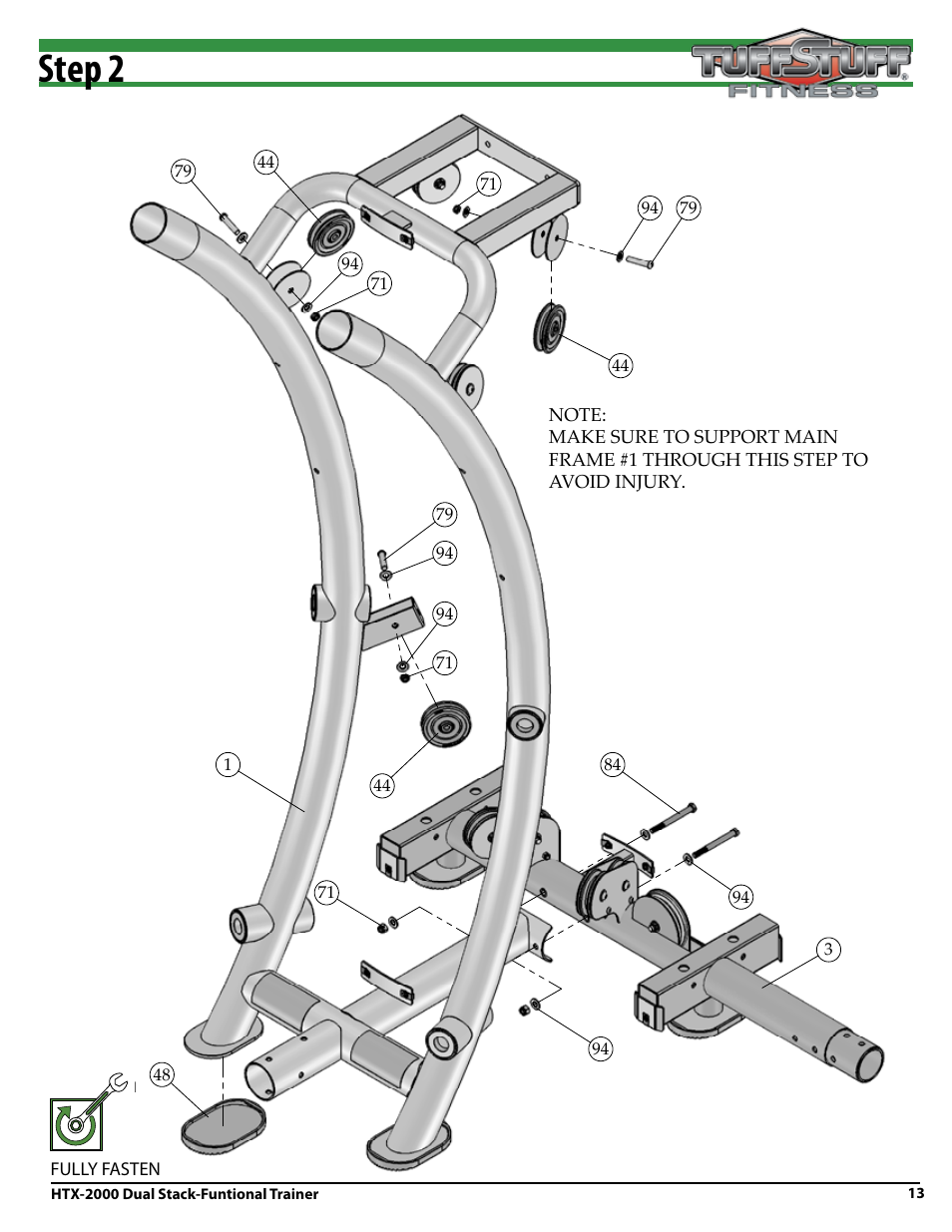 Step 2 | Tuff Stuff HTX-2000 Dual Stack Functional Trainer v.1 User Manual | Page 13 / 36