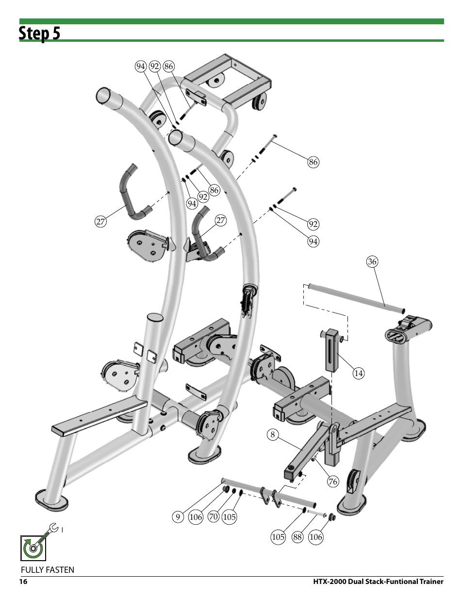 Step 5 | Tuff Stuff HTX-2000 Dual Stack Functional Trainer v.1 User Manual | Page 16 / 36