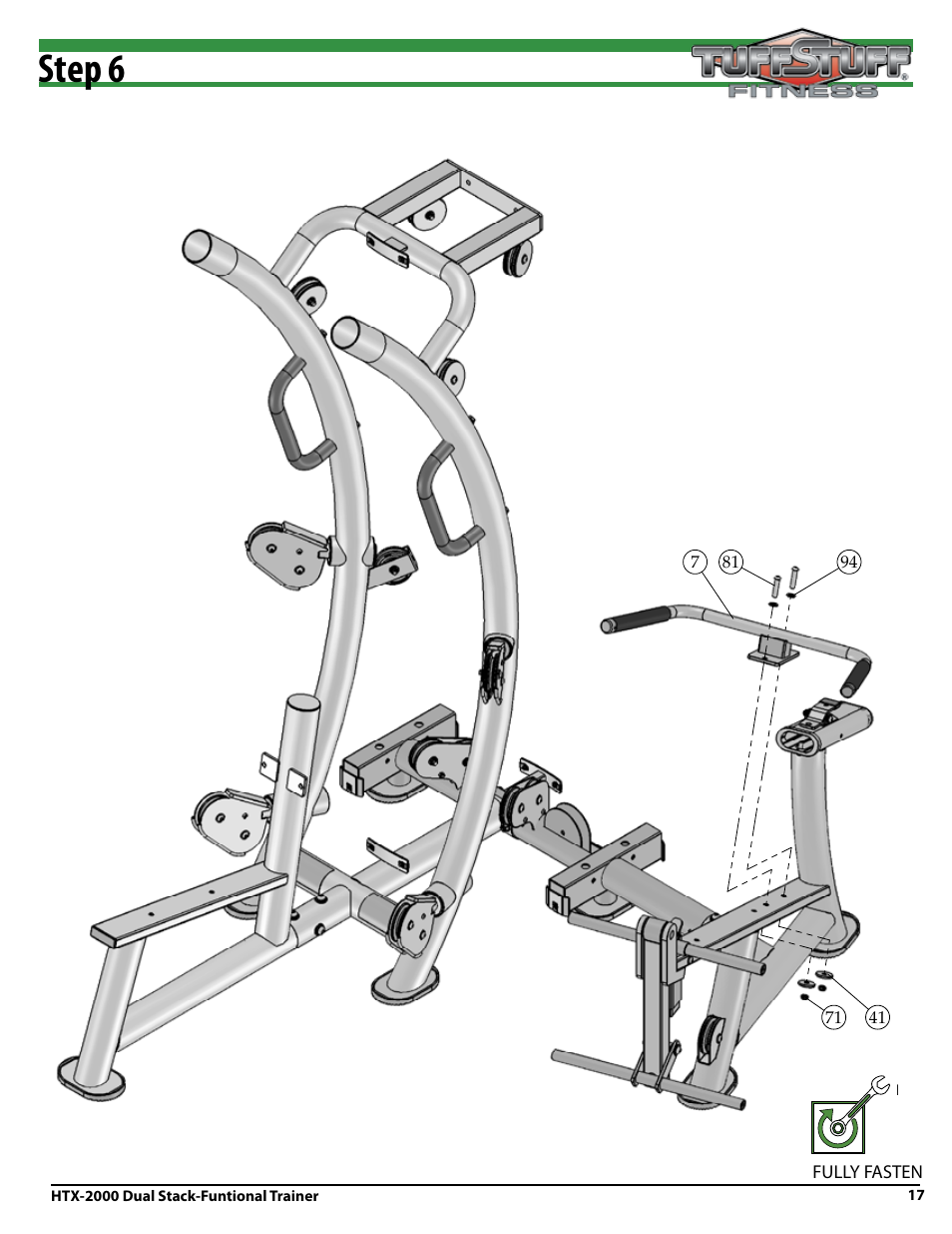 Step 6 | Tuff Stuff HTX-2000 Dual Stack Functional Trainer v.1 User Manual | Page 17 / 36