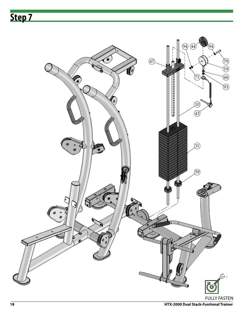 Step 7 | Tuff Stuff HTX-2000 Dual Stack Functional Trainer v.1 User Manual | Page 18 / 36