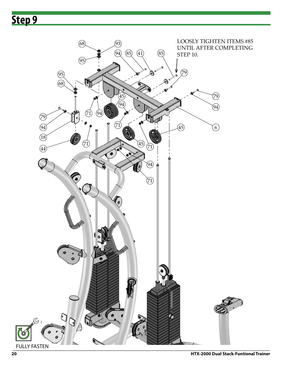 Step 9 | Tuff Stuff HTX-2000 Dual Stack Functional Trainer v.1 User Manual | Page 20 / 36