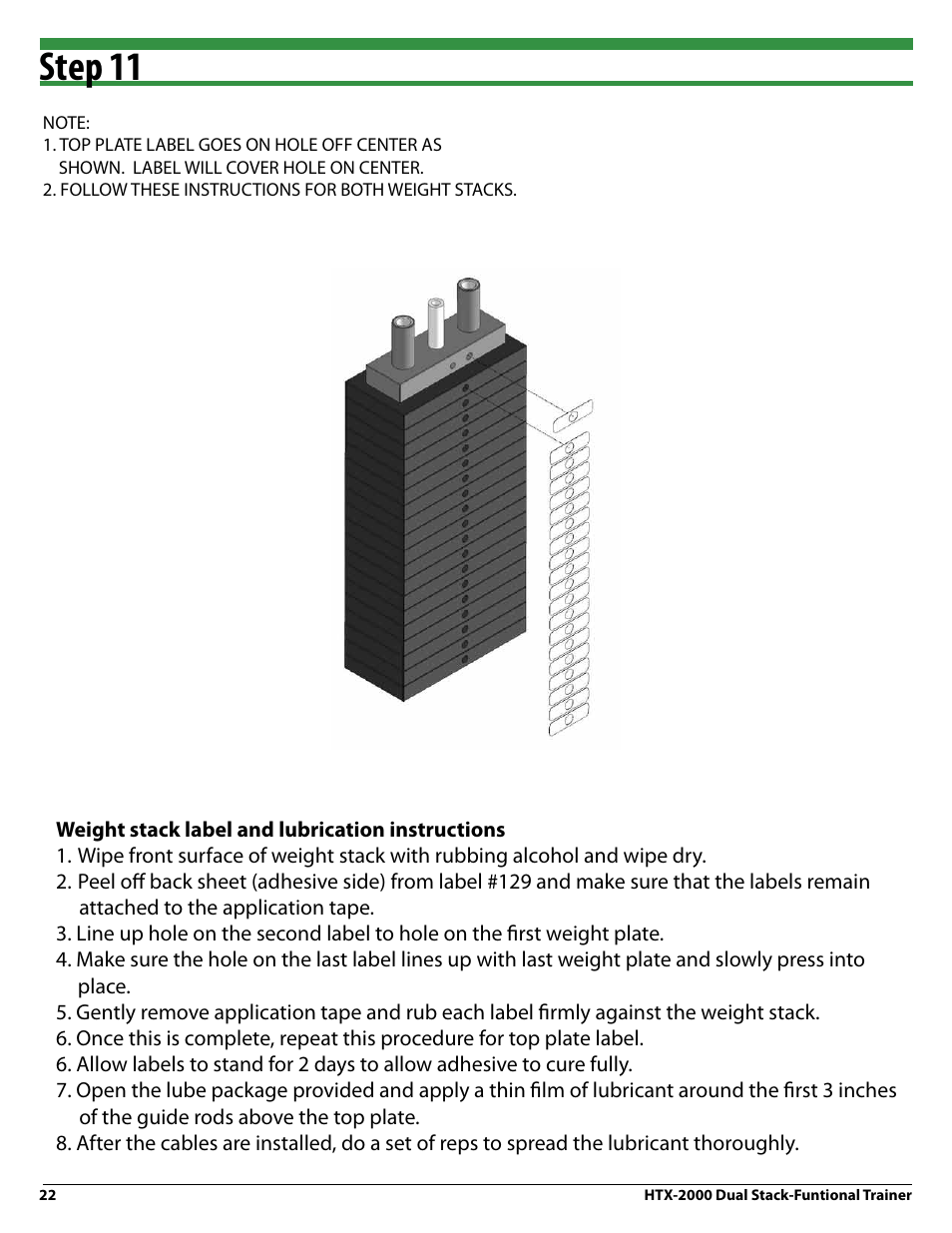 Step 11 | Tuff Stuff HTX-2000 Dual Stack Functional Trainer v.1 User Manual | Page 22 / 36