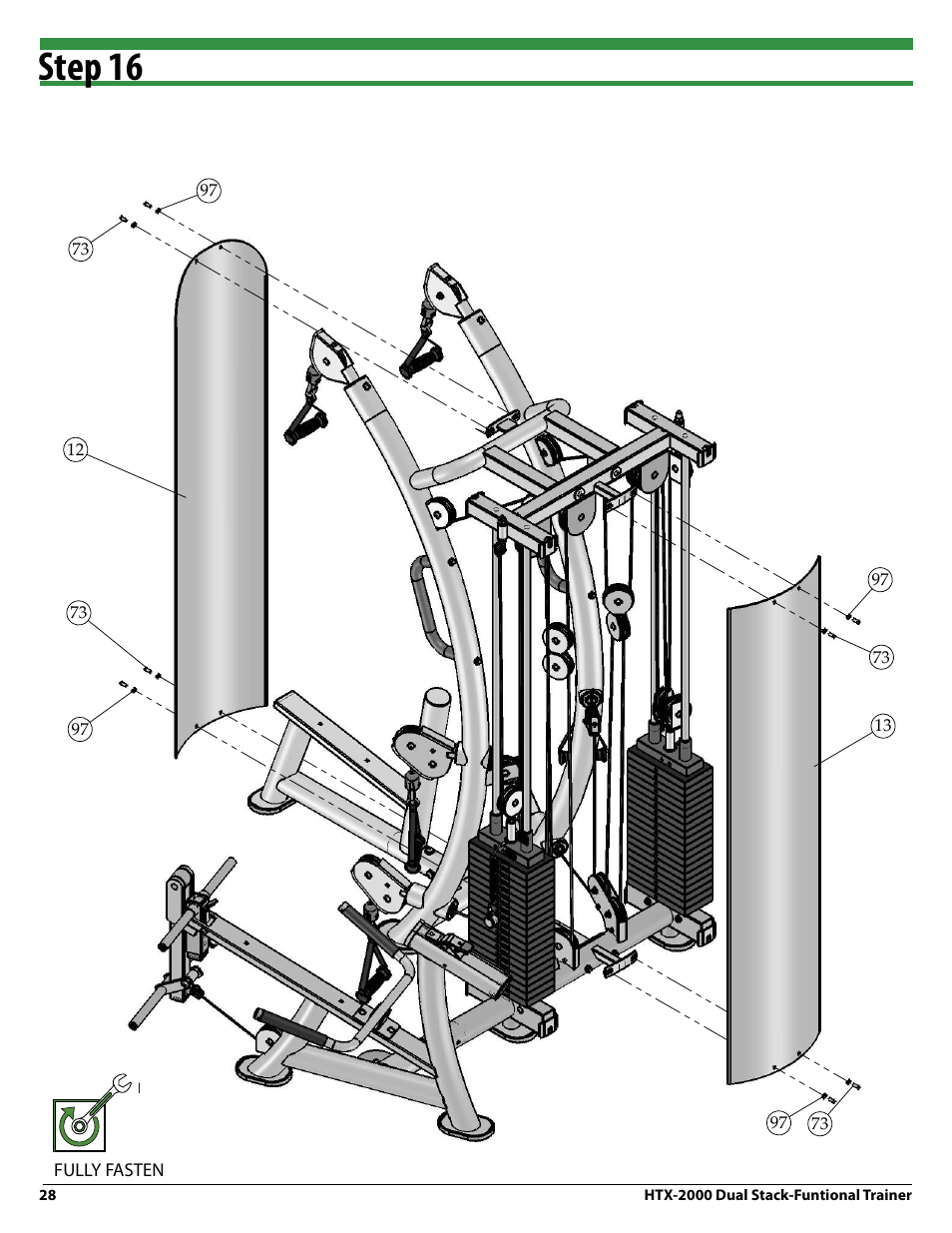 Step 16 | Tuff Stuff HTX-2000 Dual Stack Functional Trainer v.1 User Manual | Page 28 / 36