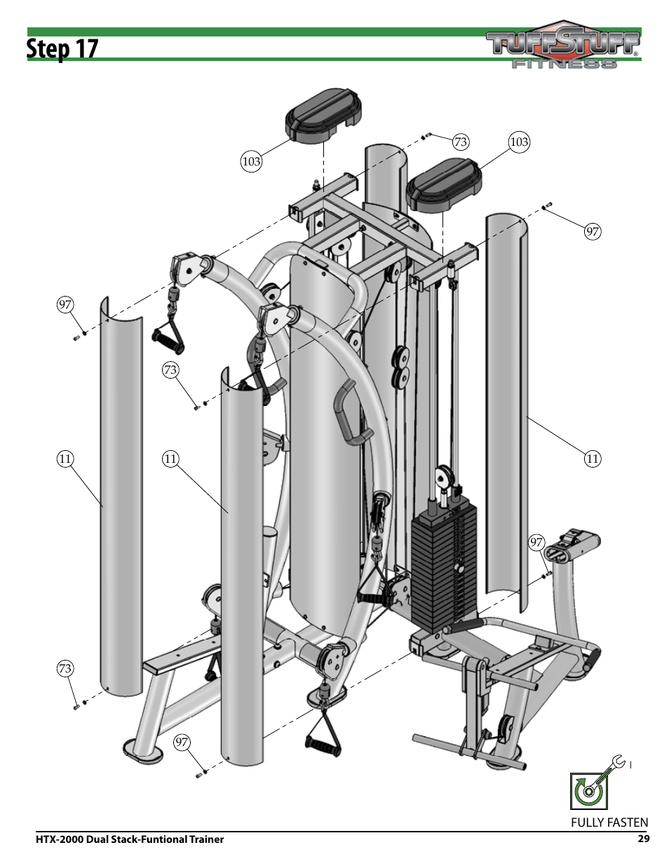 Step 17 | Tuff Stuff HTX-2000 Dual Stack Functional Trainer v.1 User Manual | Page 29 / 36