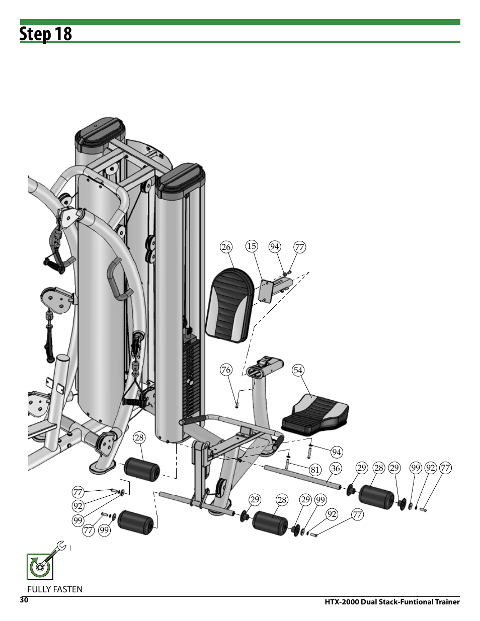 Step 18 | Tuff Stuff HTX-2000 Dual Stack Functional Trainer v.1 User Manual | Page 30 / 36