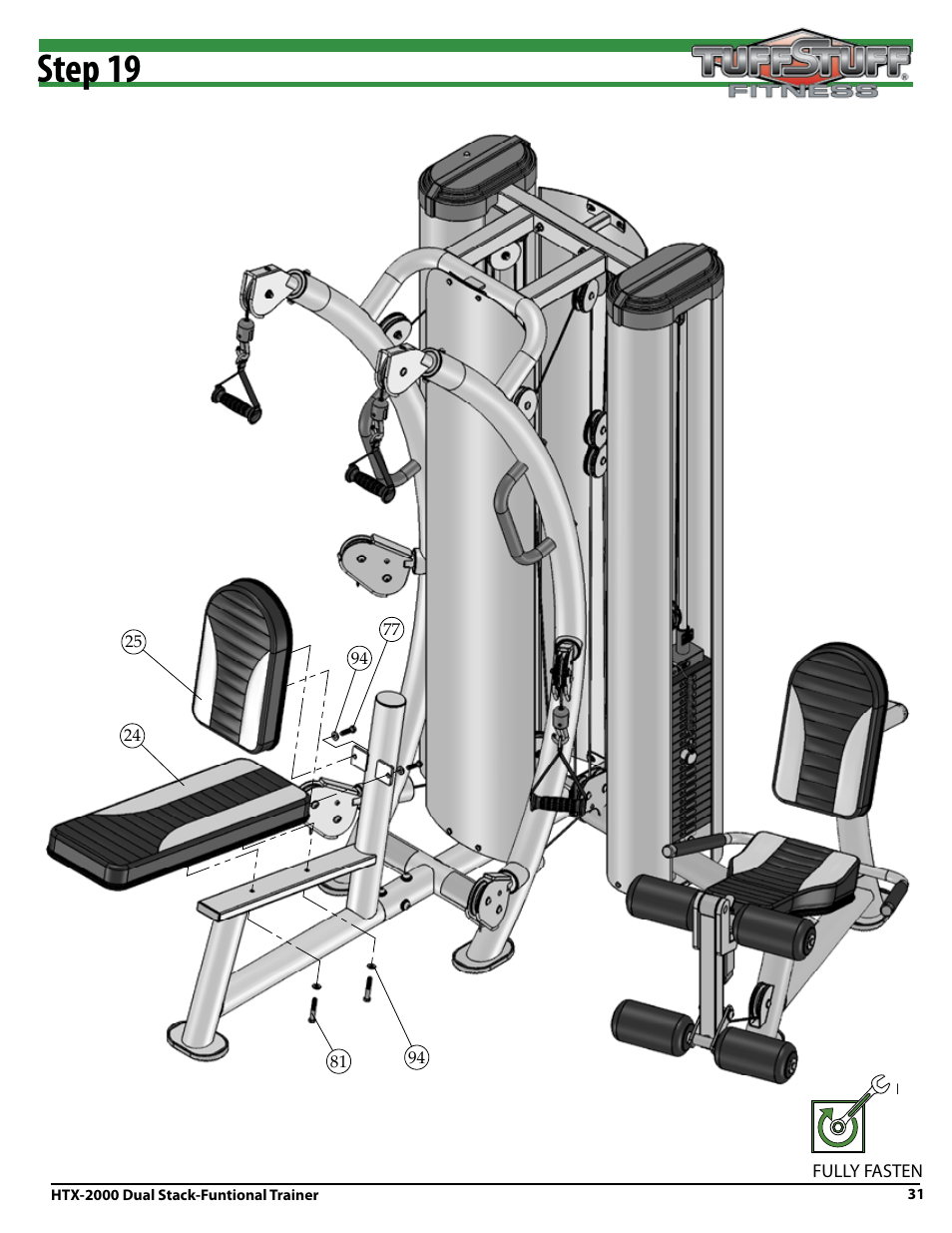 Step 19 | Tuff Stuff HTX-2000 Dual Stack Functional Trainer v.1 User Manual | Page 31 / 36