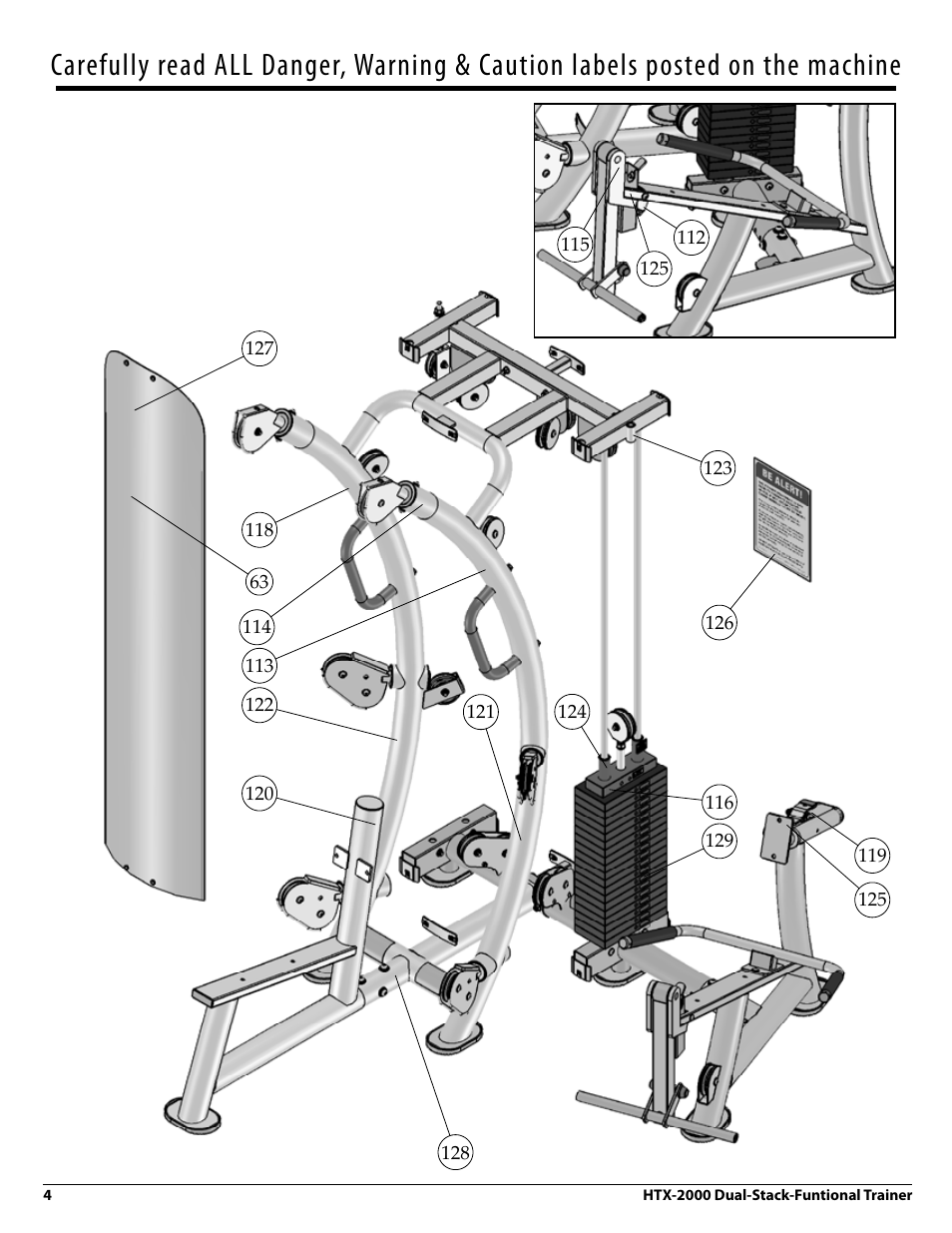Tuff Stuff HTX-2000 Dual Stack Functional Trainer v.1 User Manual | Page 4 / 36