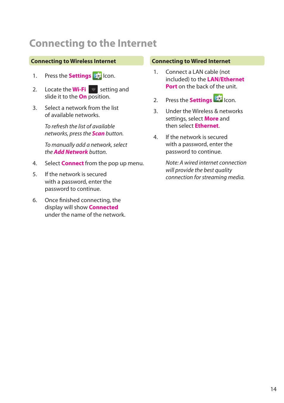 Connecting to the internet | ZEKI TAB803B USER MANUAL User Manual | Page 14 / 24