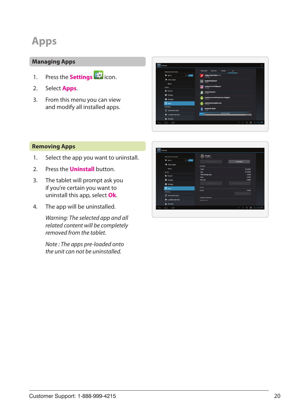 Apps | ZEKI TAB803B USER MANUAL User Manual | Page 20 / 24