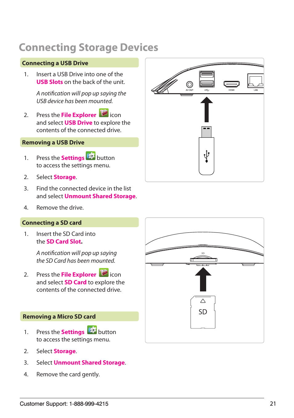 Connecting storage devices | ZEKI TAB803B USER MANUAL User Manual | Page 21 / 24