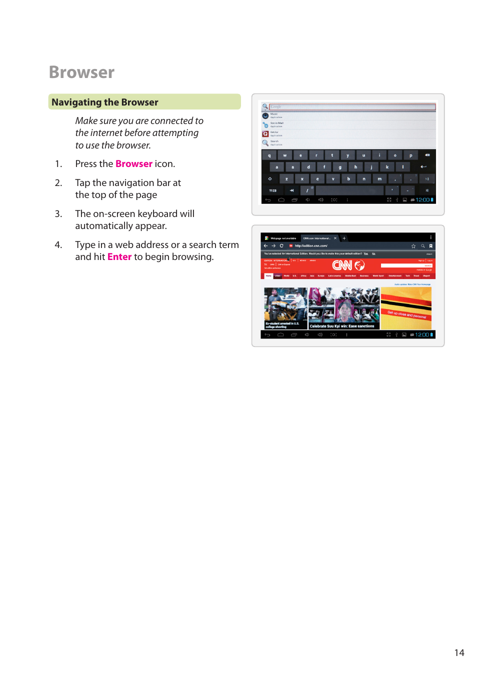 Browser | ZEKI TBQC1063B USER MANUAL User Manual | Page 14 / 23