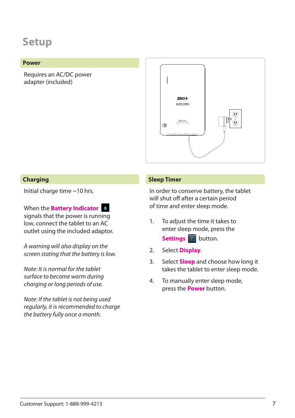 Setup | ZEKI TBQC1063B USER MANUAL User Manual | Page 7 / 23