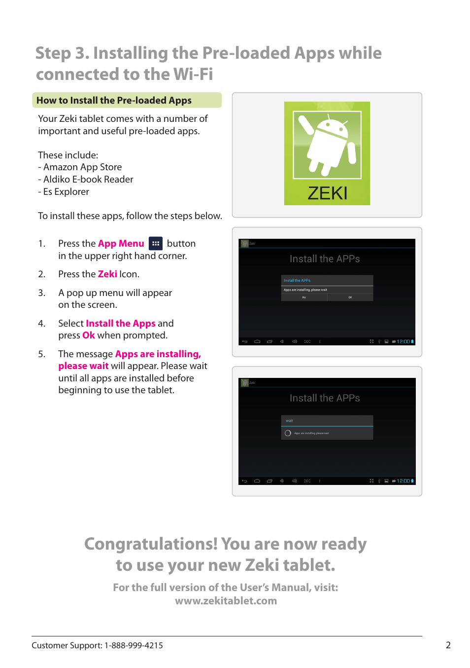 Connected to the wi-fi | ZEKI TBQC1063B QUICKSTART GUIDE User Manual | Page 2 / 2