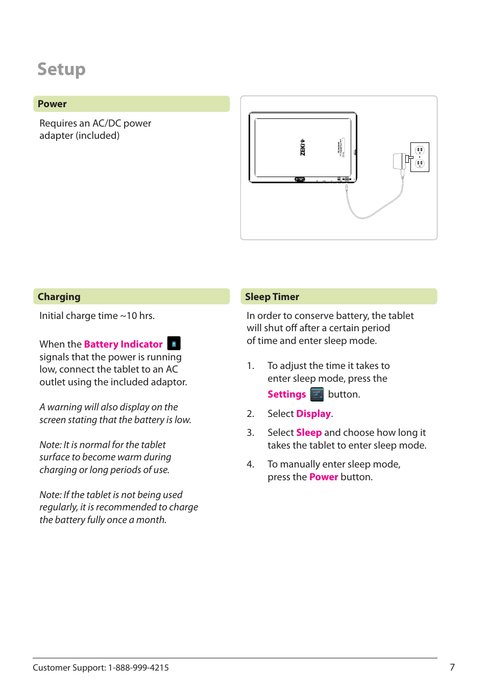 Setup | ZEKI TBDC1093B USER MANUAL User Manual | Page 7 / 22