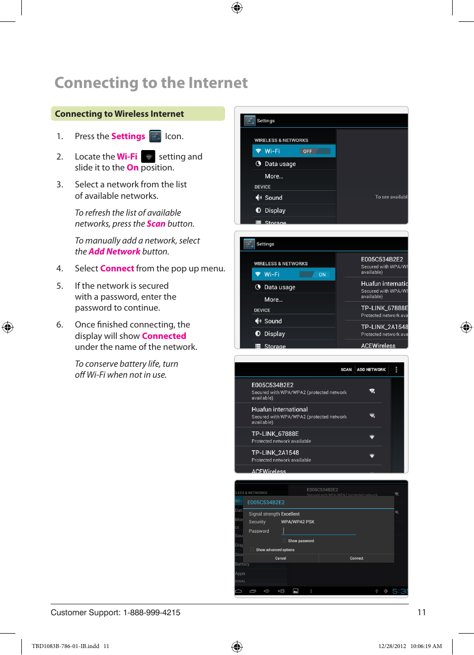 Connecting to the internet | ZEKI TBD1083B USER MANUAL User Manual | Page 11 / 22