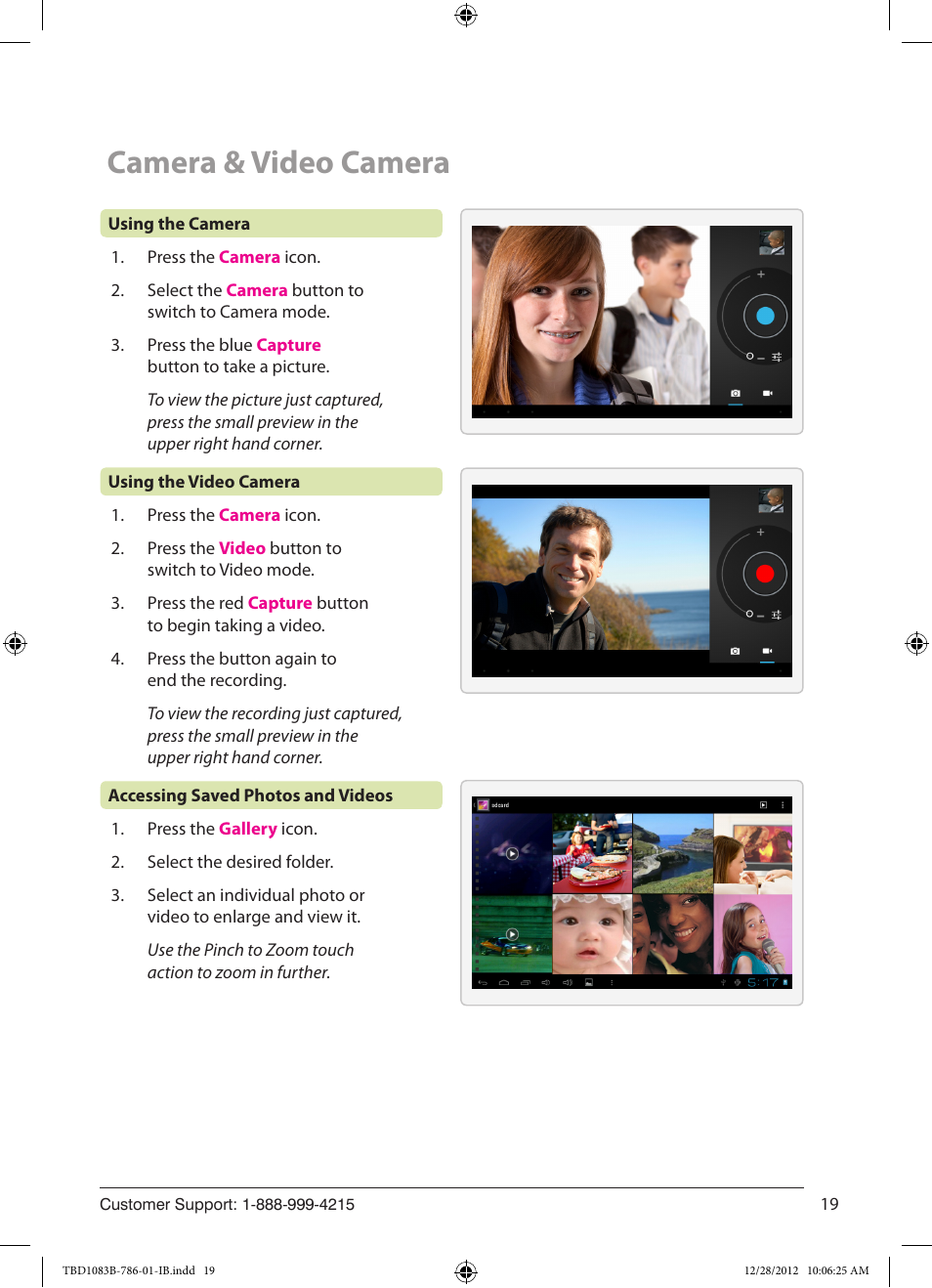 Camera & video camera | ZEKI TBD1083B USER MANUAL User Manual | Page 19 / 22