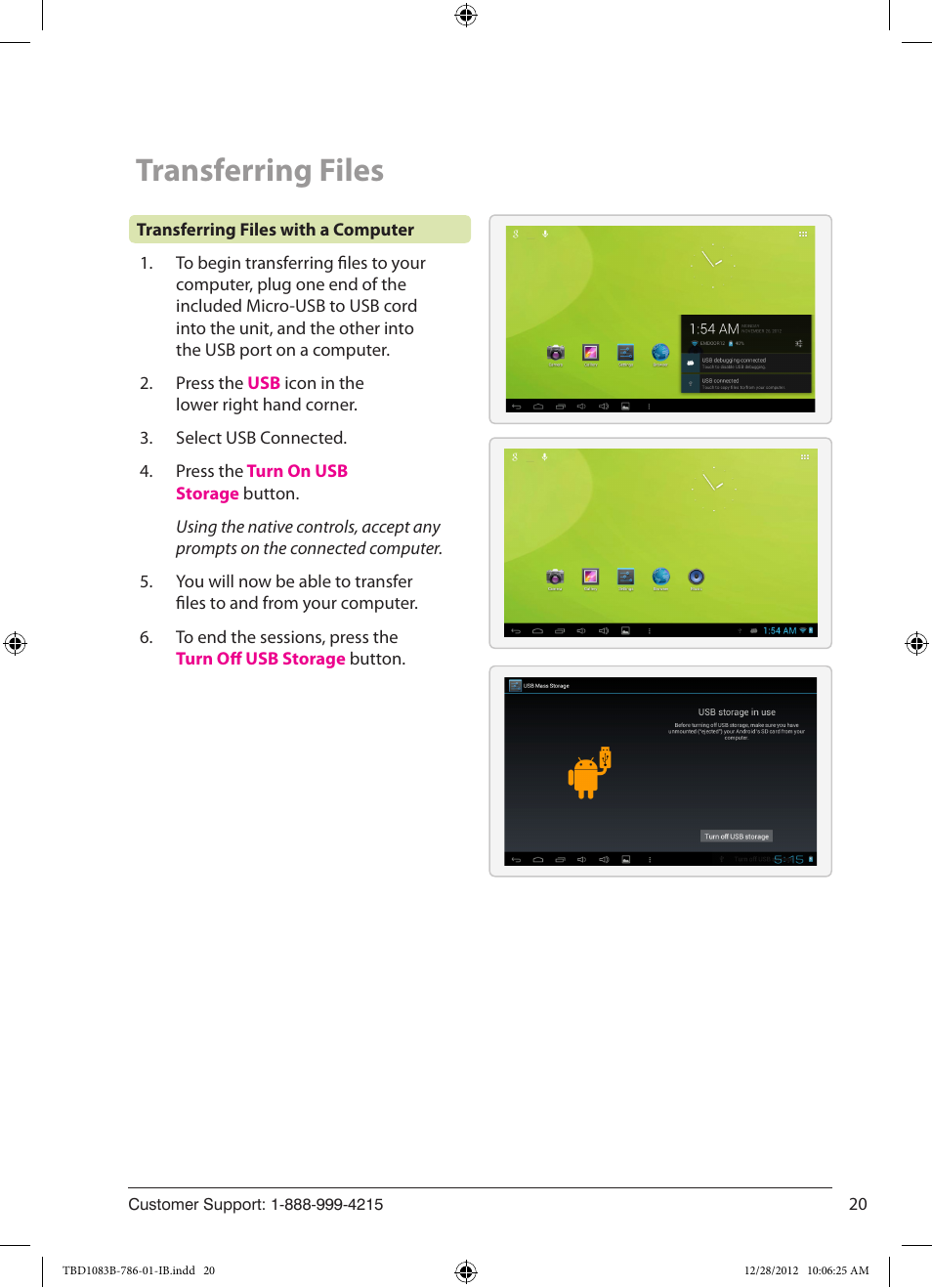 Transferring files | ZEKI TBD1083B USER MANUAL User Manual | Page 20 / 22