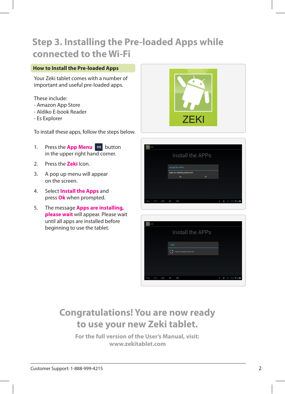 Connected to the wi-fi | ZEKI TBD1083B QUICKSTART GUIDE User Manual | Page 2 / 2