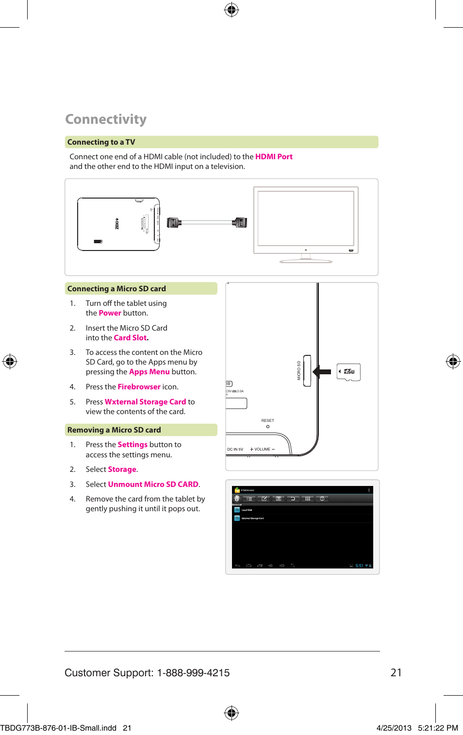 Connectivity | ZEKI TBDG773B USER MANUAL User Manual | Page 21 / 22