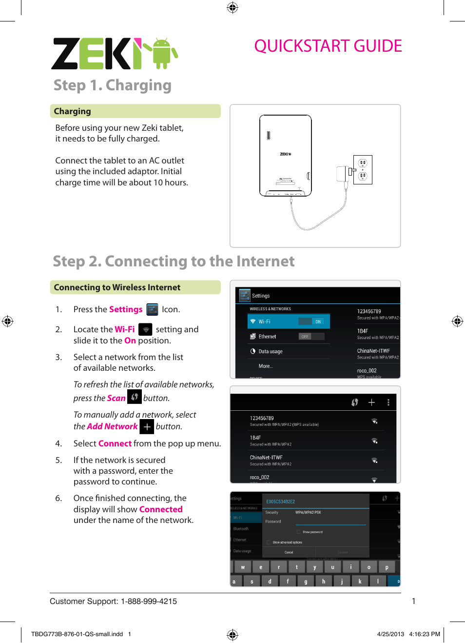 ZEKI TBDG773B QUICKSTART GUIDE User Manual | 1 page