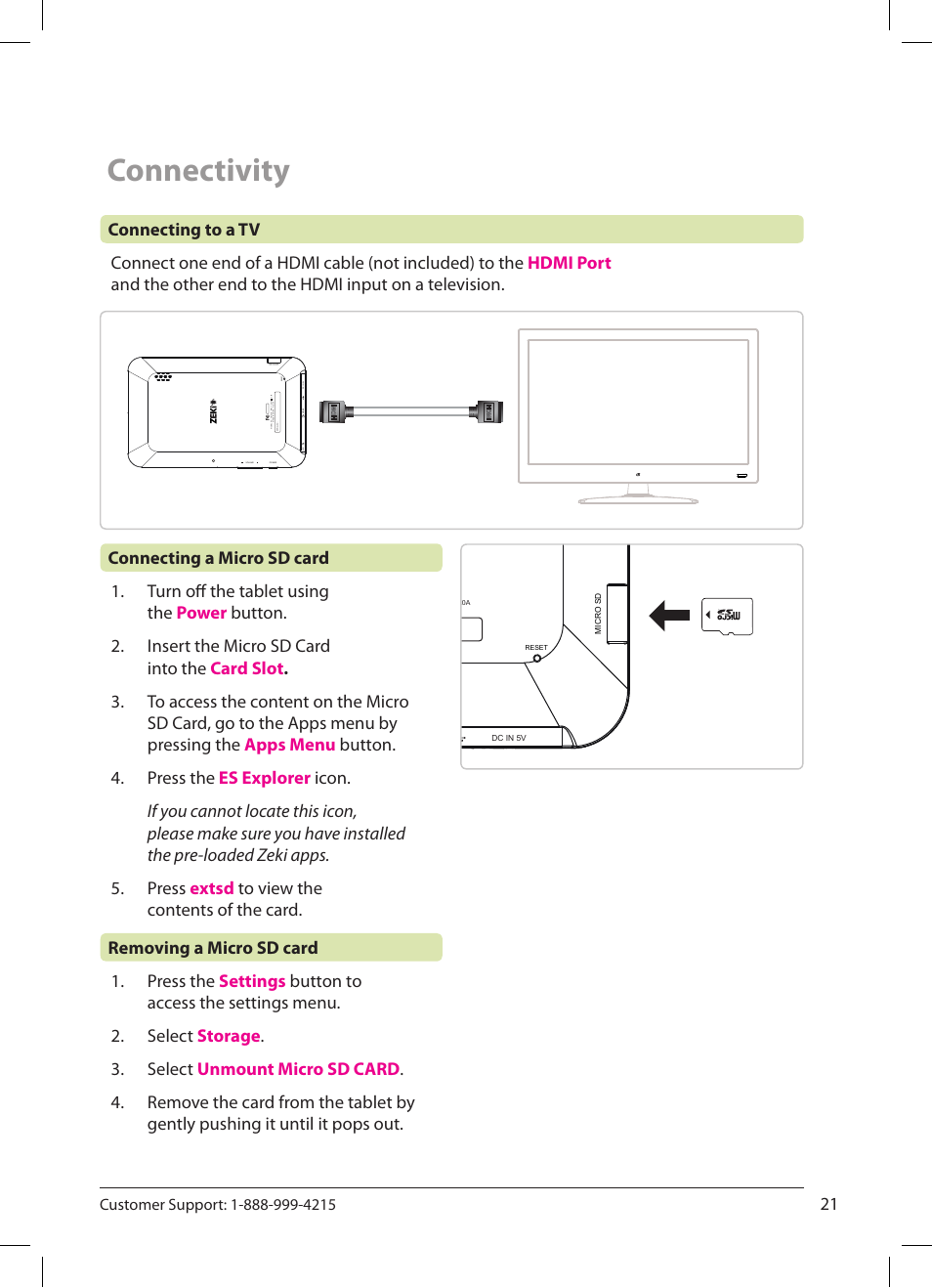 Connectivity | ZEKI TB782B USER MANUAL User Manual | Page 21 / 22