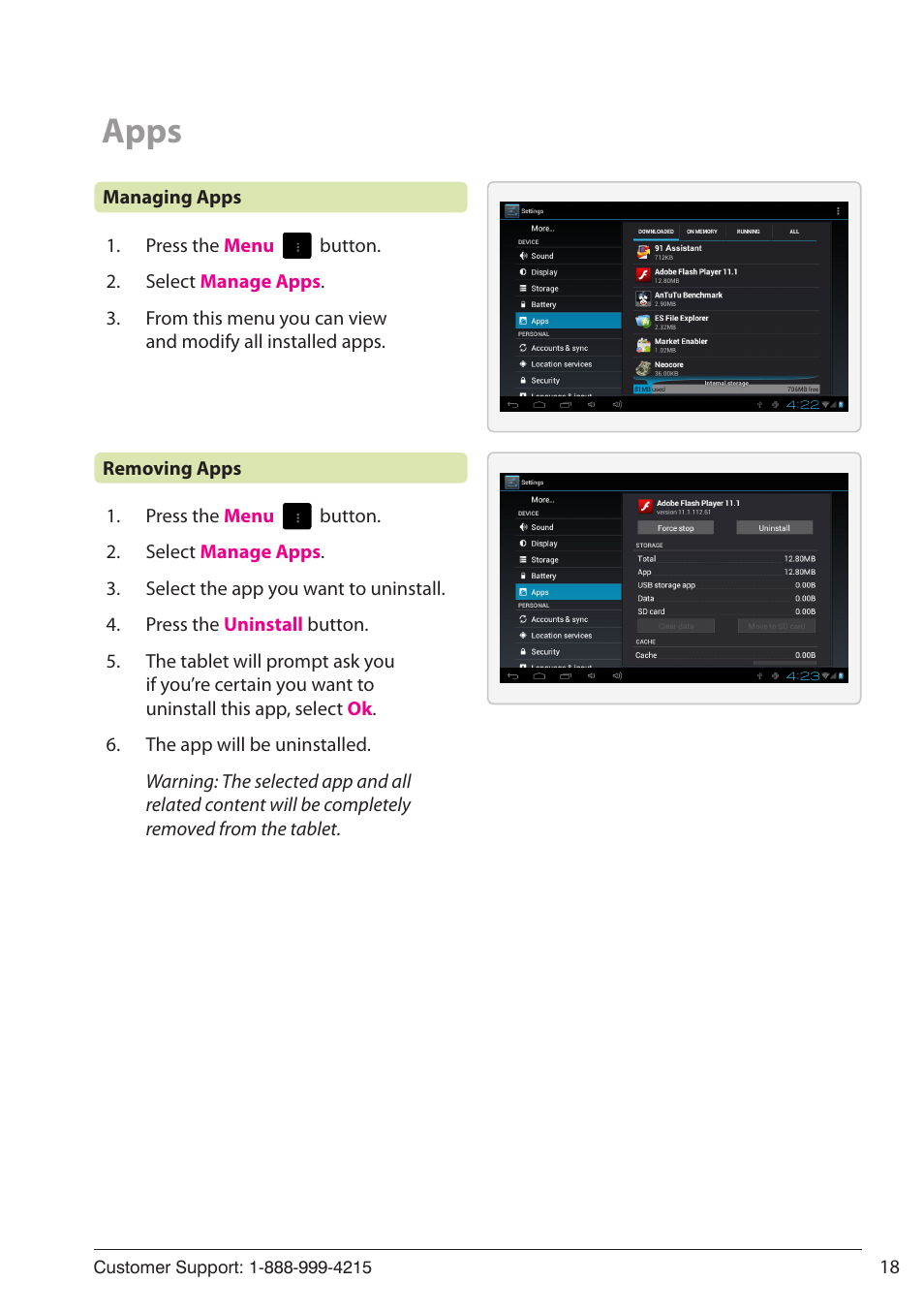 Apps | ZEKI TB1082B USER MANUAL User Manual | Page 18 / 24