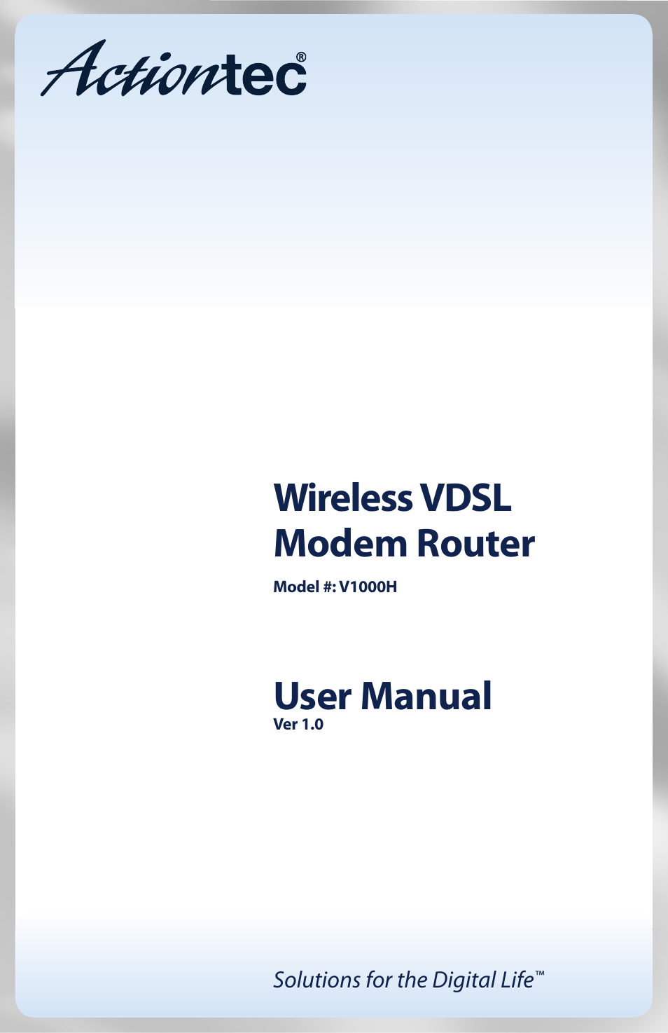 Actiontec V1000H User Manual User Manual | 82 pages