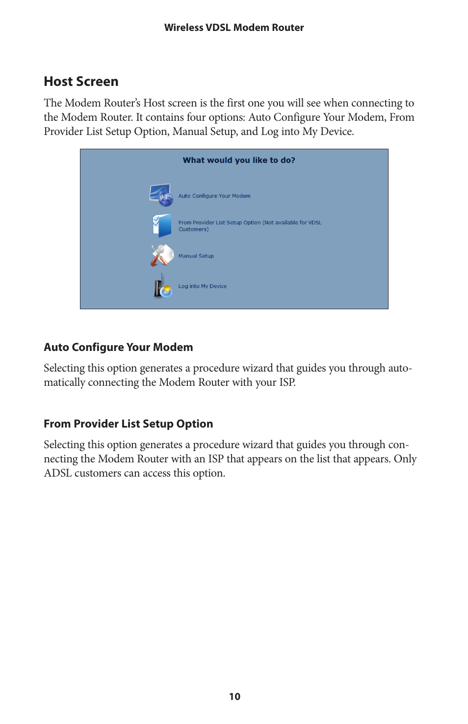 Host screen | Actiontec V1000H User Manual User Manual | Page 13 / 82