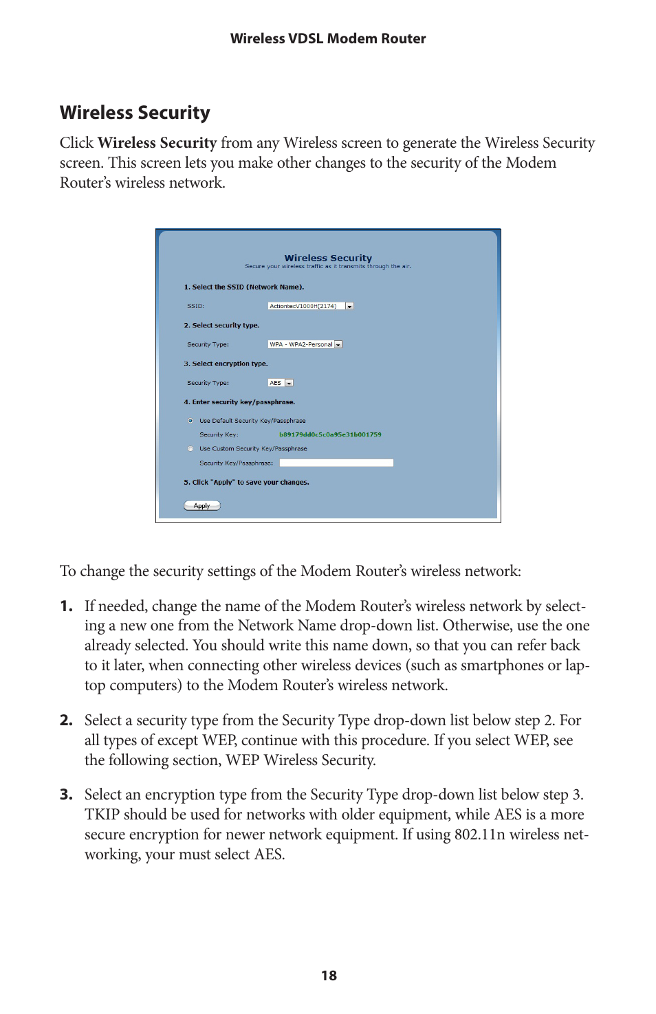 Wireless security | Actiontec V1000H User Manual User Manual | Page 21 / 82