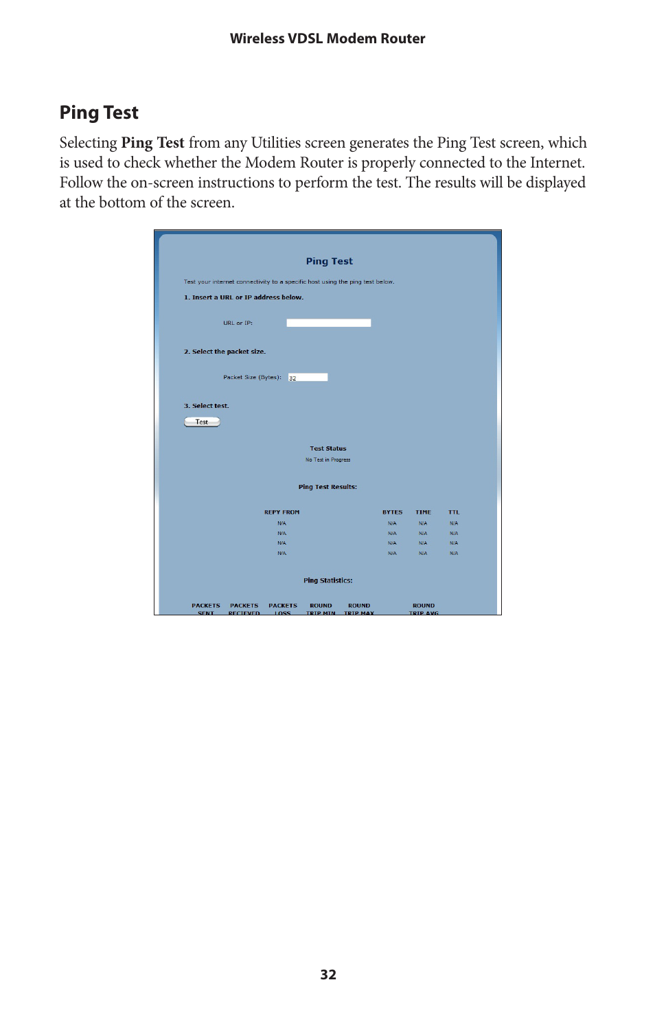 Ping test | Actiontec V1000H User Manual User Manual | Page 35 / 82