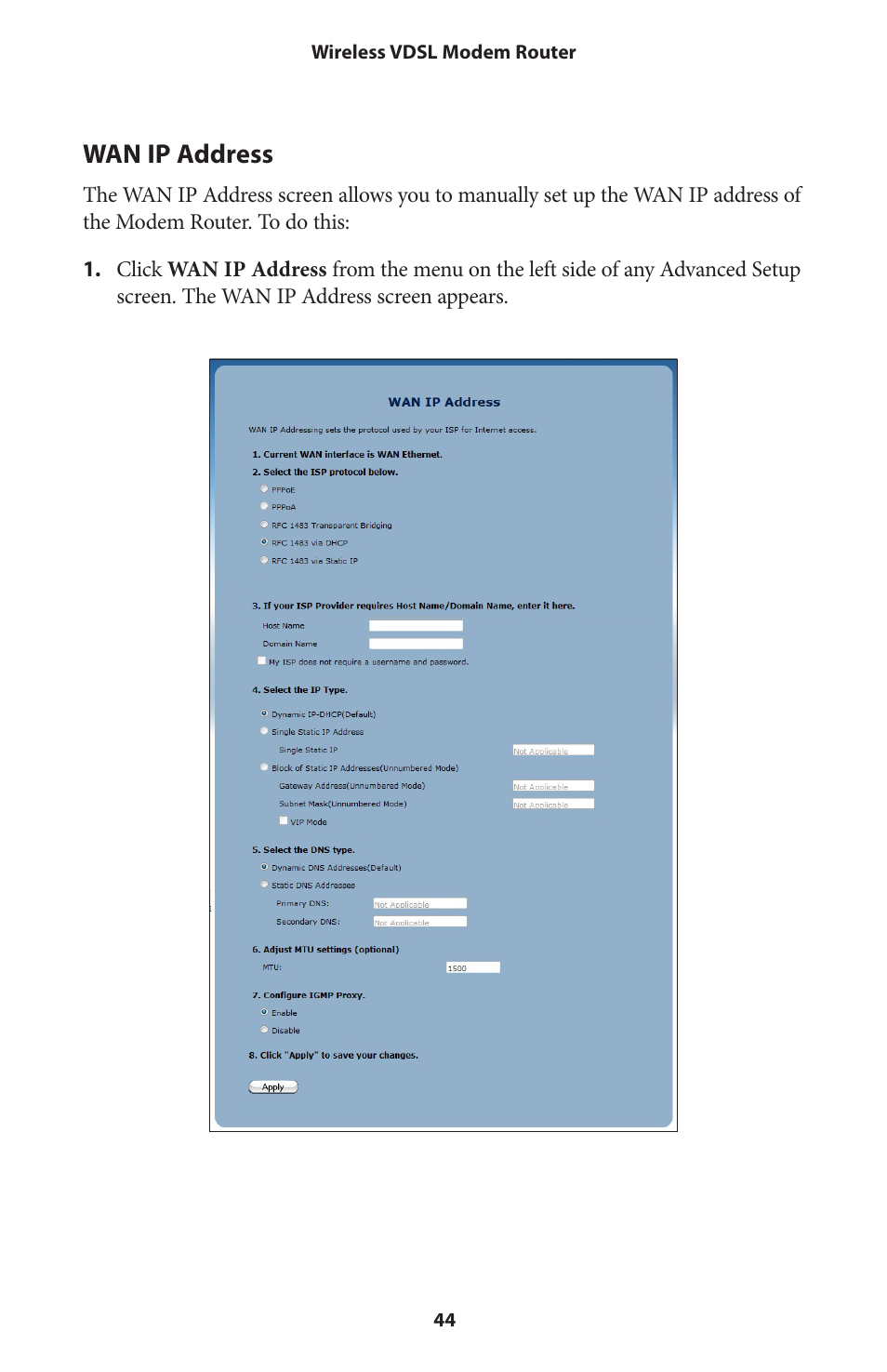 Wan ip address | Actiontec V1000H User Manual User Manual | Page 47 / 82
