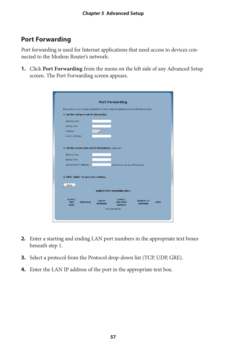 Port forwarding | Actiontec V1000H User Manual User Manual | Page 60 / 82