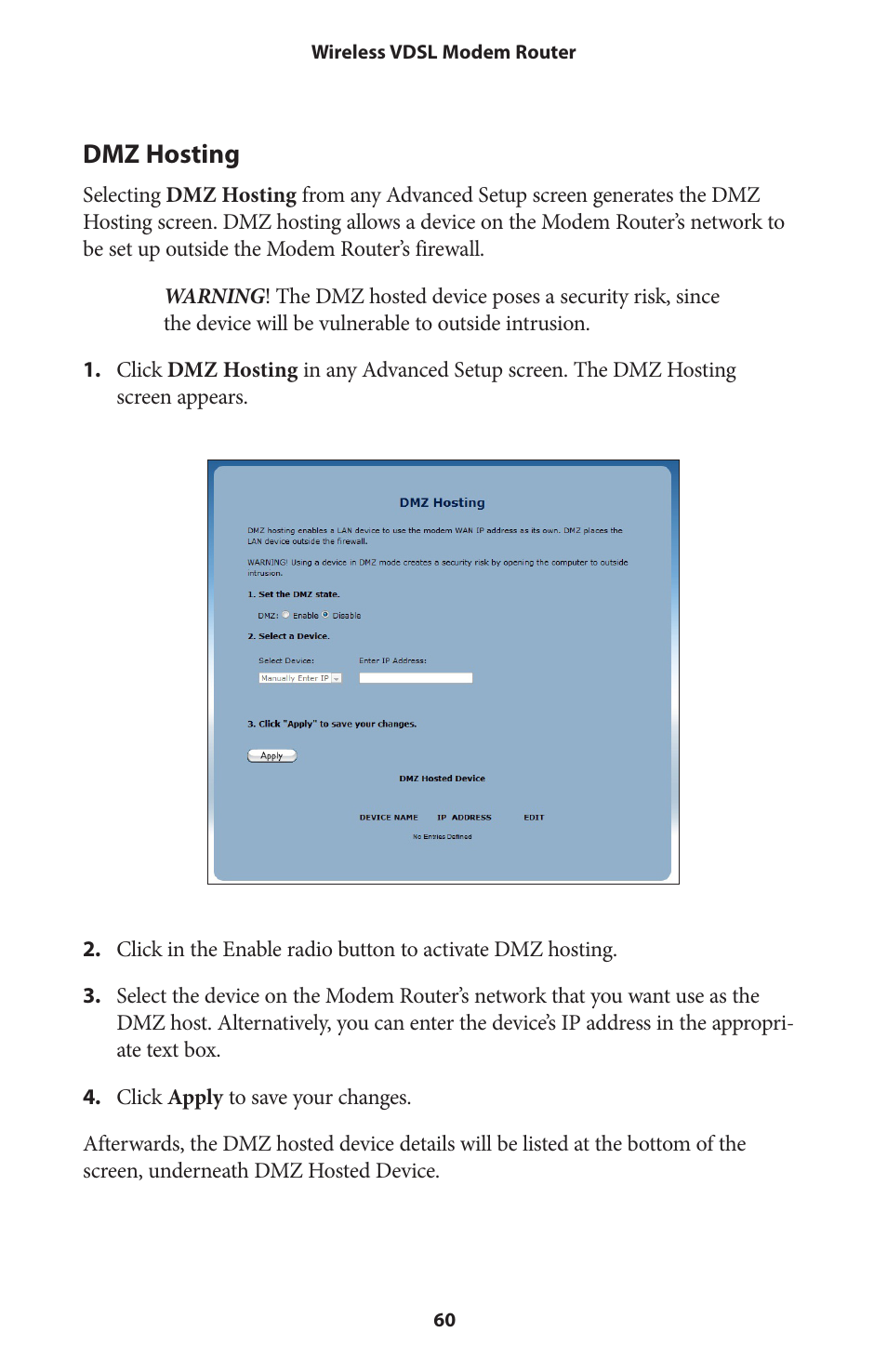 Dmz hosting | Actiontec V1000H User Manual User Manual | Page 63 / 82