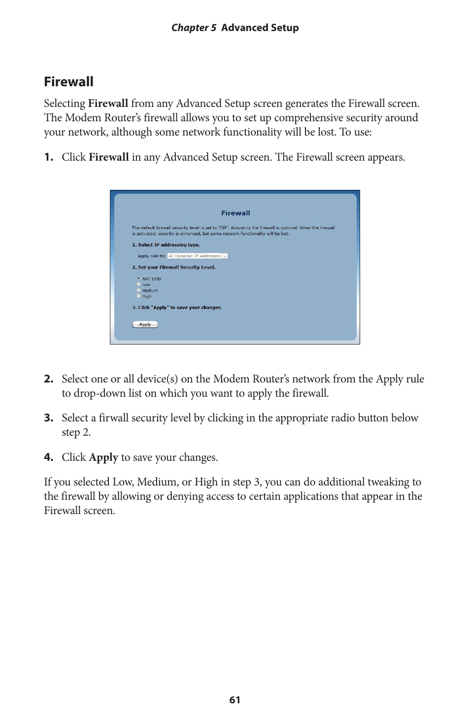 Firewall | Actiontec V1000H User Manual User Manual | Page 64 / 82
