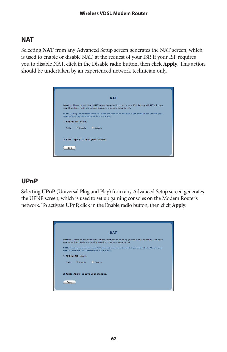 Upnp | Actiontec V1000H User Manual User Manual | Page 65 / 82