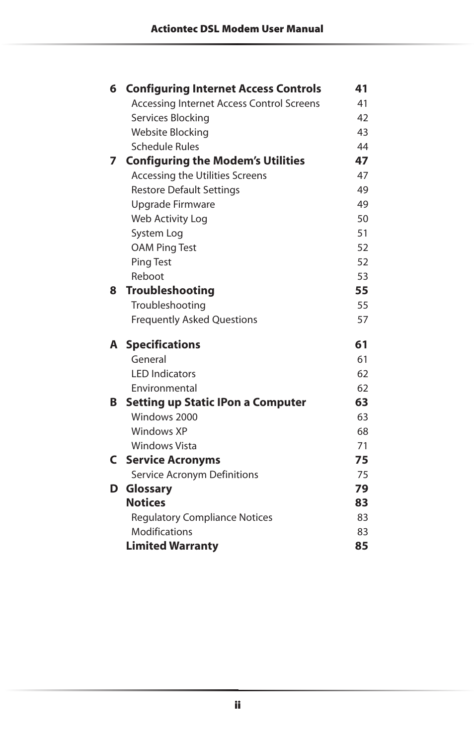 Actiontec GT701D User Manual User Manual | Page 3 / 91