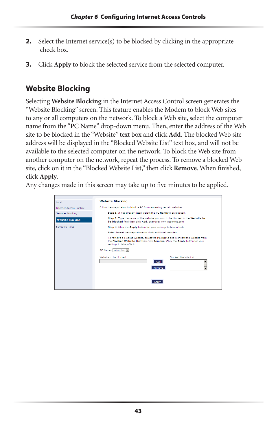 Website blocking | Actiontec GT701D User Manual User Manual | Page 46 / 91