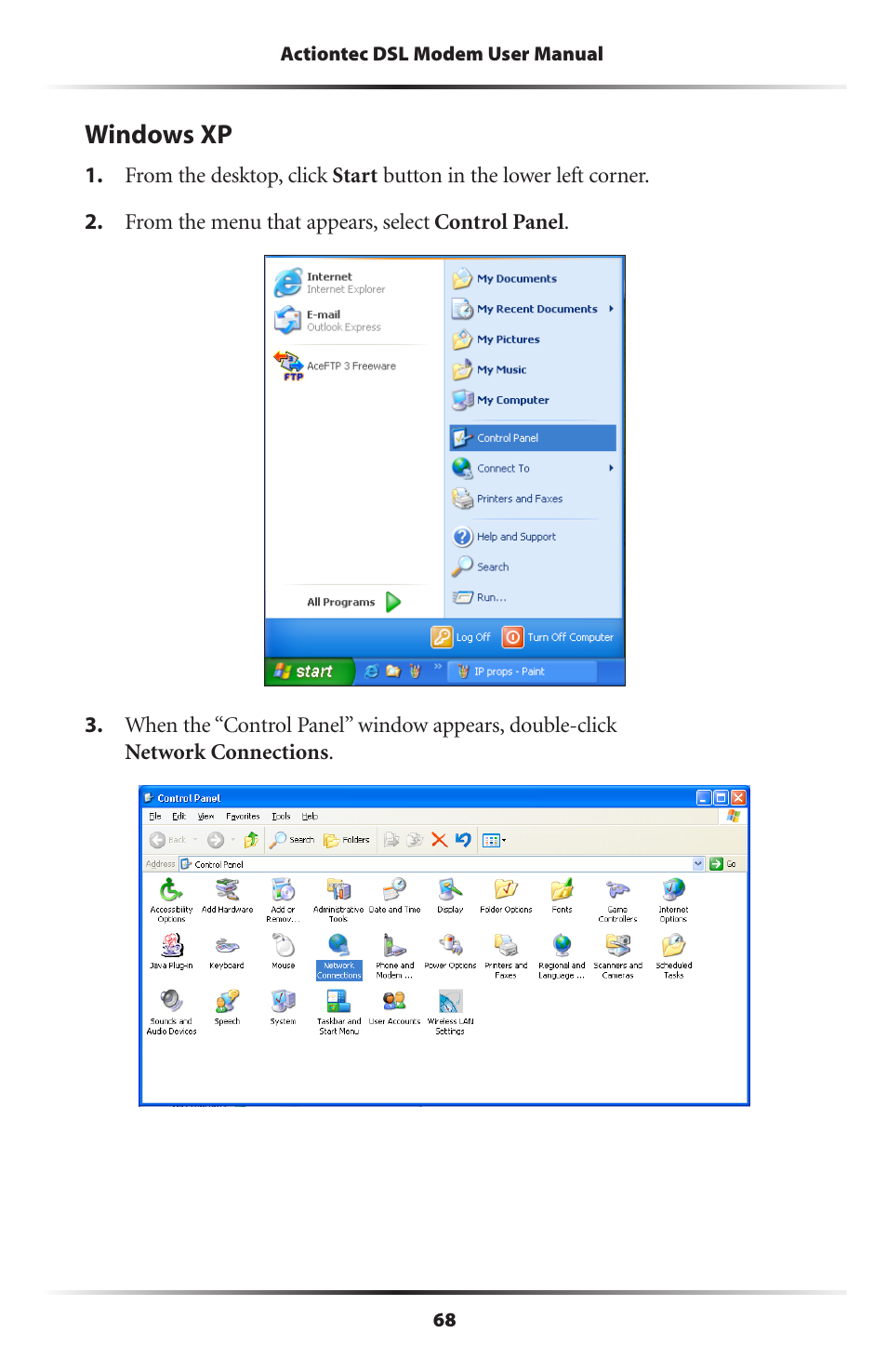 Windows xp | Actiontec GT701D User Manual User Manual | Page 71 / 91