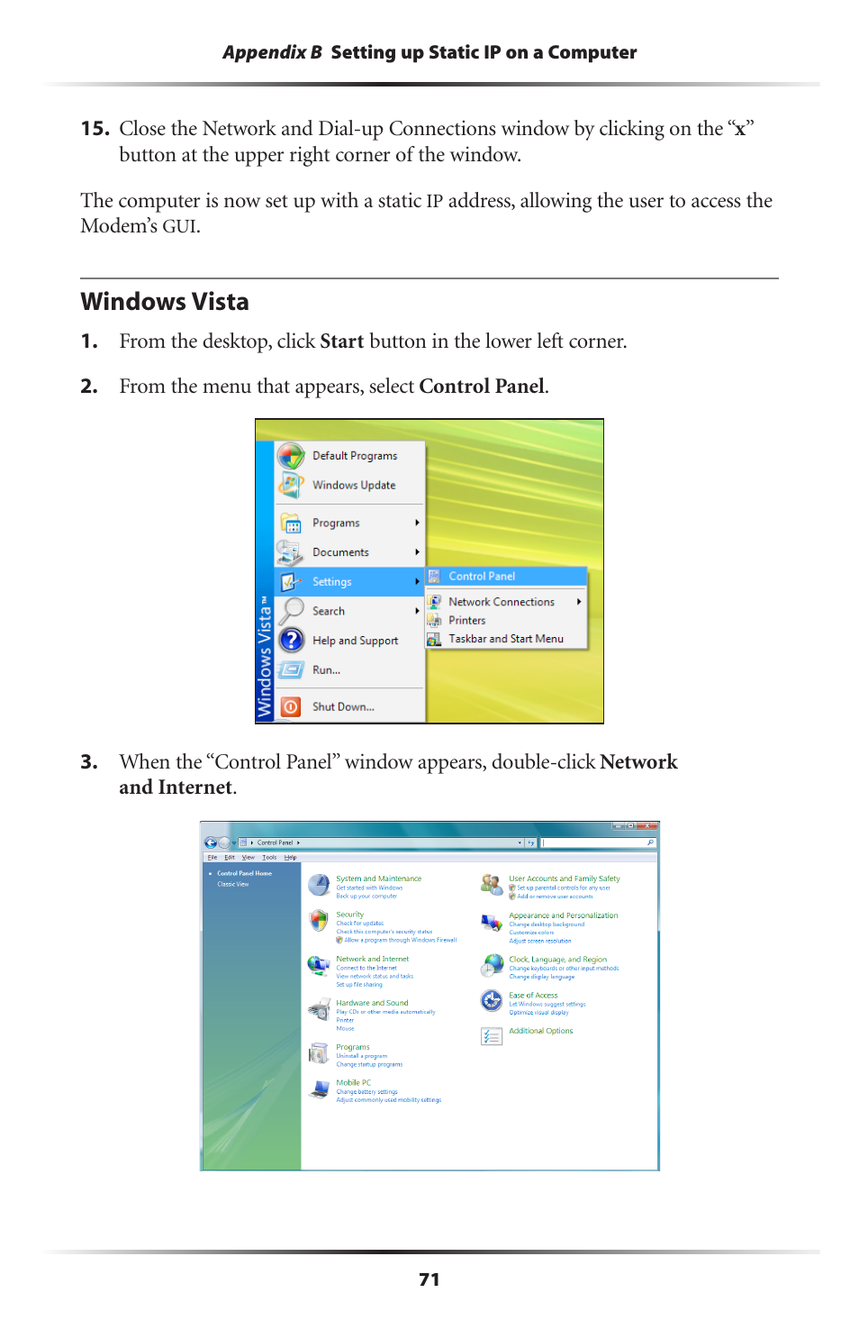 Windows vista | Actiontec GT701D User Manual User Manual | Page 74 / 91