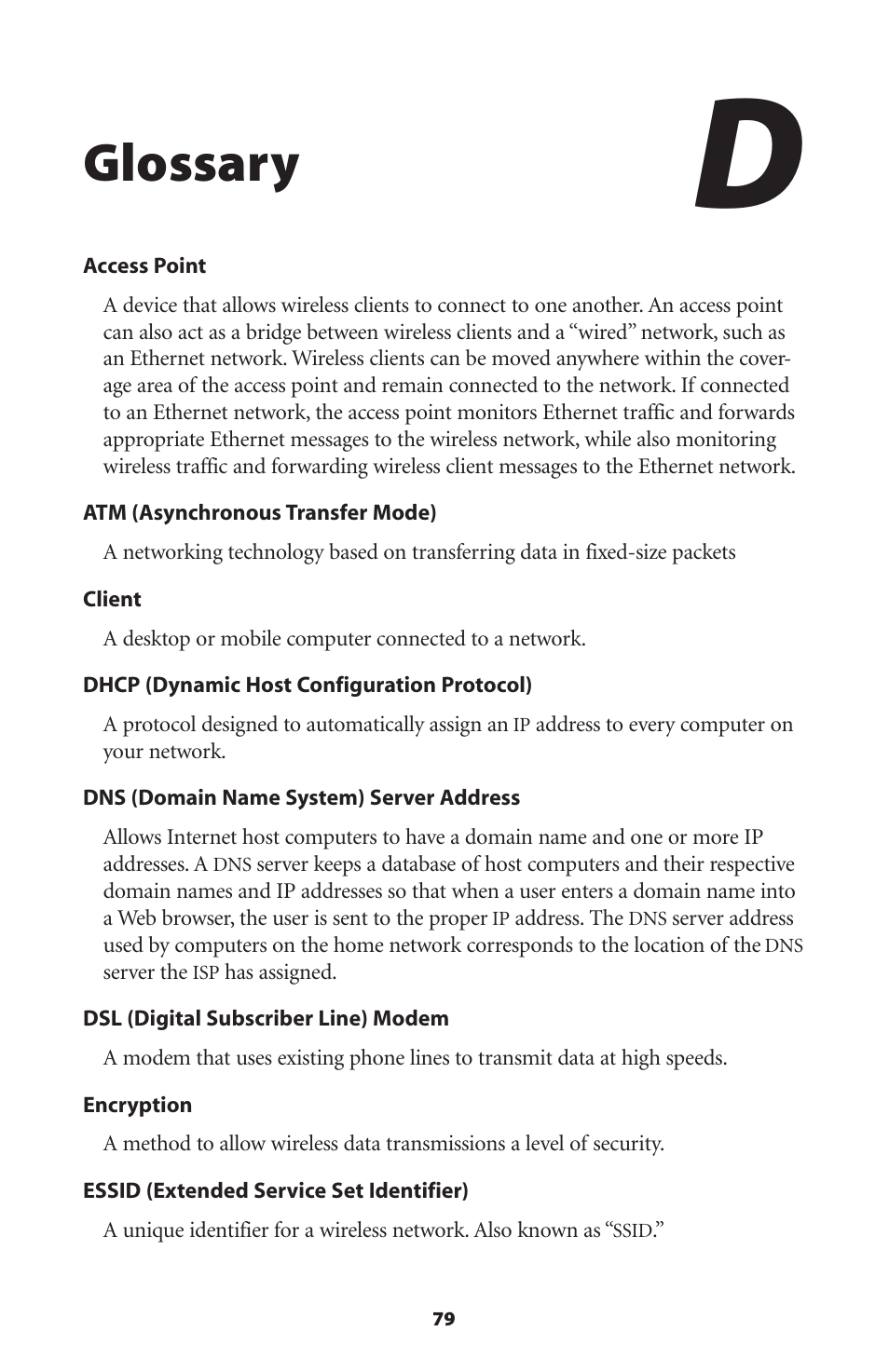 Glossary | Actiontec GT701D User Manual User Manual | Page 82 / 91