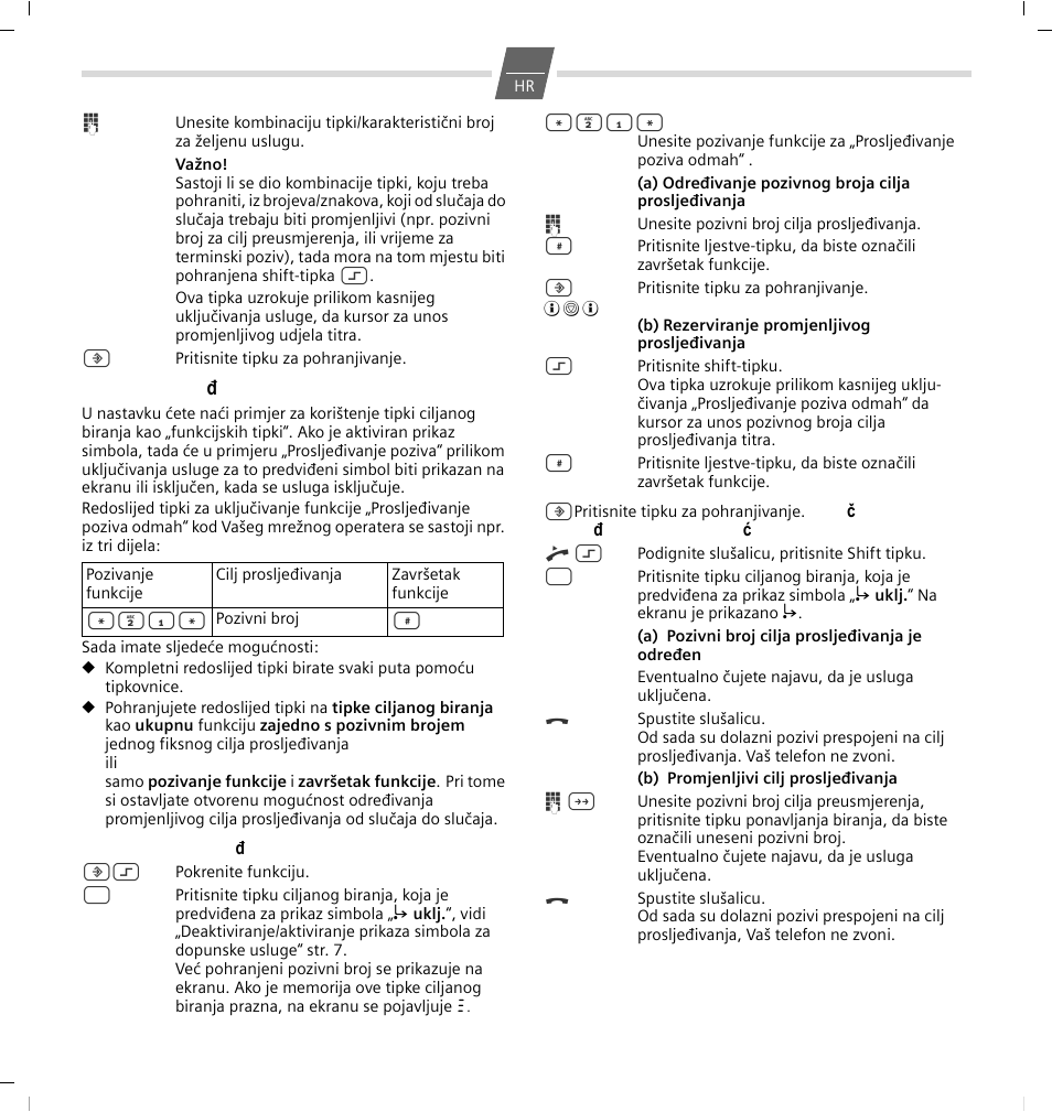 Primjer: prosljeđivanje poziva | GIGASET COMMUNICATIONS GMBH 5020 User Manual | Page 38 / 44