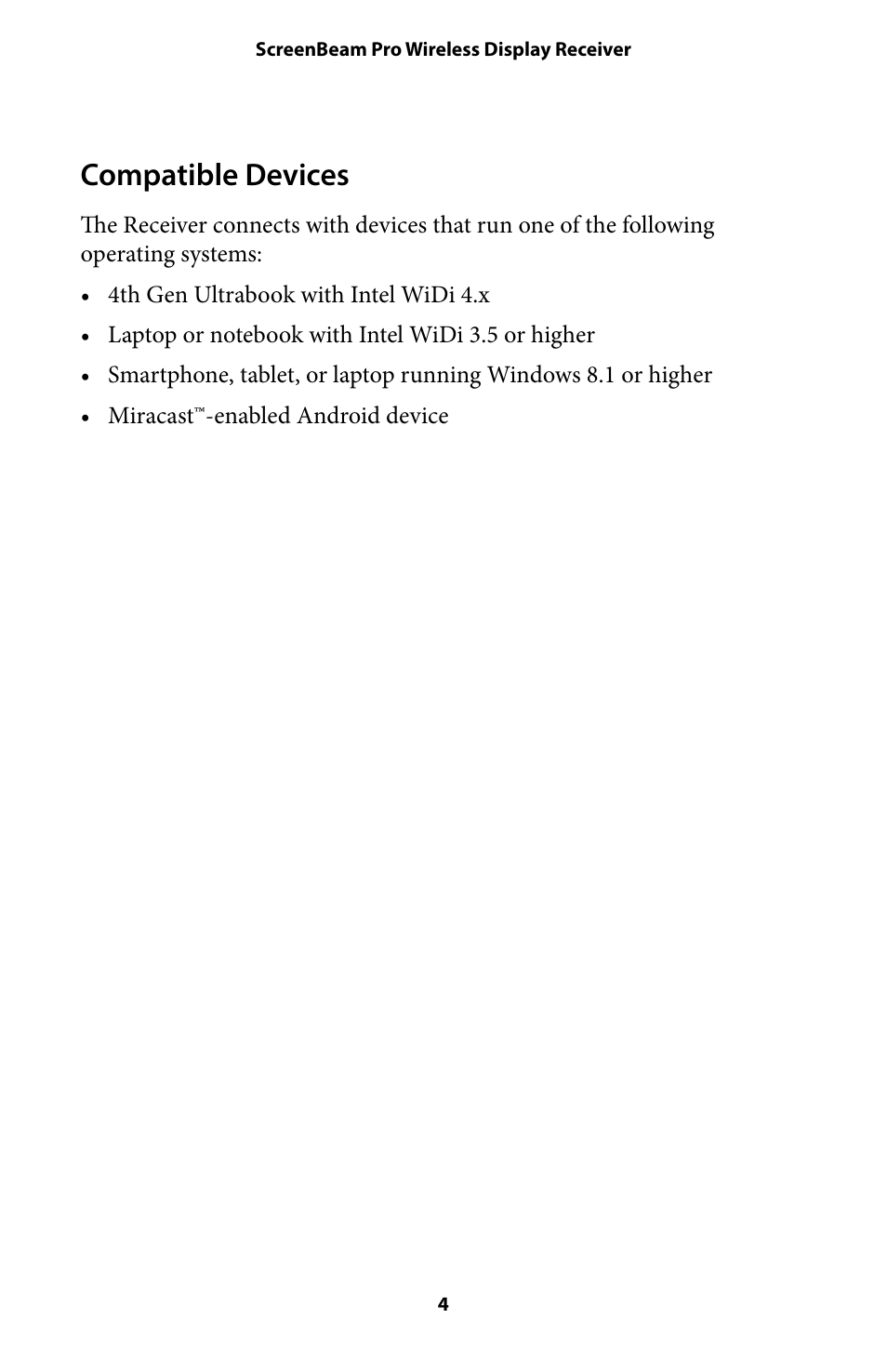 Compatible devices | Actiontec SBWD100A User Manual User Manual | Page 5 / 24