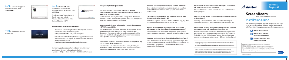 Actiontec SBT100U User Manual | 2 pages